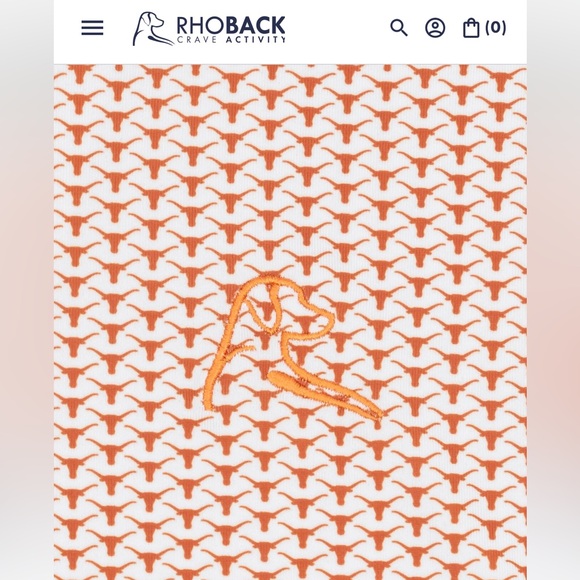 Rhoback Men's University of Texas UT Longhorn Patterned Short Sleeve Polo Large - Picture 5 of 7